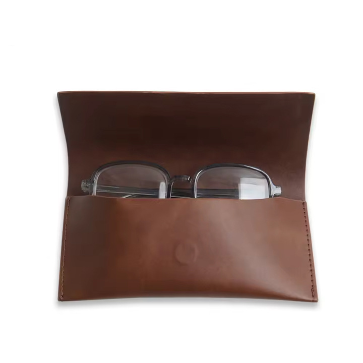 奢华棕色压花皮革太阳镜袋高品质顶级软眼镜袋眼镜收纳袋