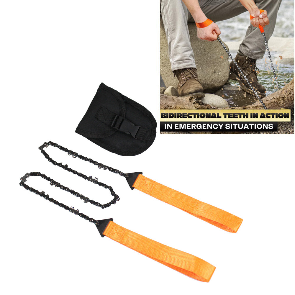 户外便携口袋手拉链锯伞绳11/33齿24寸求生链锯手工园林伐木线锯