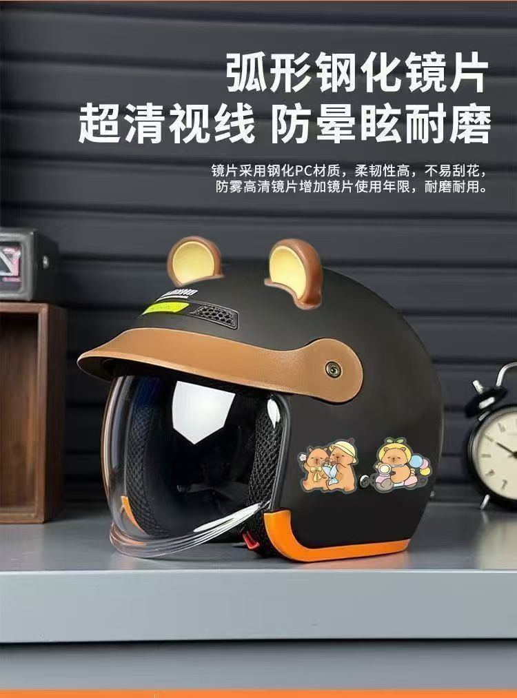 National Standard Certified Winter Safety Helmet for Men and Women, Electric Vehicle Safety Helmet, Cold-Proof and Warm, with Hidden Visor, Motorcycle Helmet
