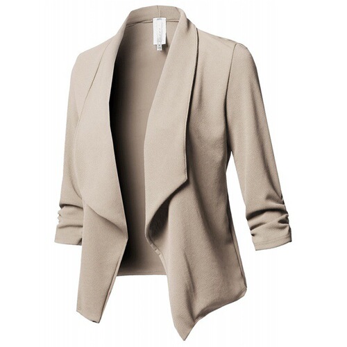 2024 AliExpress/Wish Bestseller: Slim Fit Long Sleeve Pleated Solid Color Versatile Blazer Jacket, Large Stock Available