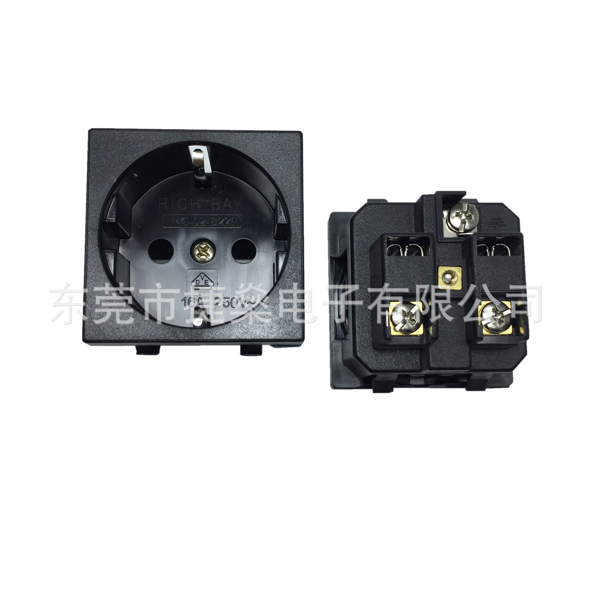 新能源、欧规插座、规格尺寸45*45欧规VDE认证16A电流 德式插座