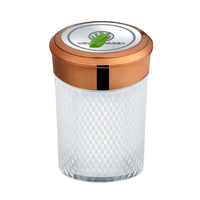 Car Ashtray with Water Cup Holder, Luminous Colorful Car Logo Ashtray, Creative Multifunctional Car Ashtray (Car ashtray) - colorful-model-ceramic-liner-rose-gold-universal-model-vip