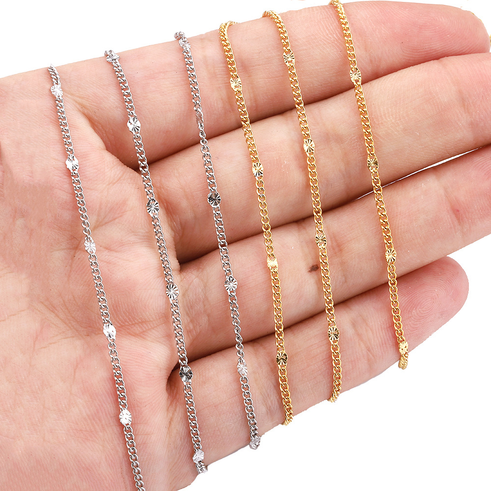 8g Weight Chain Jewelry Making Type 1 Piece 5 M 304 Stainless Steel Solid Color Chain