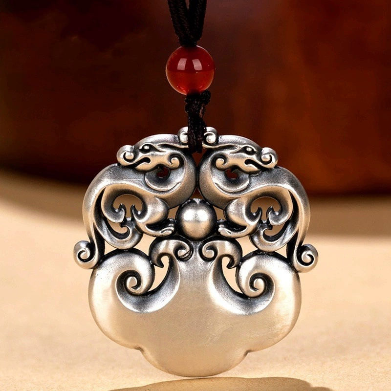 Ethnic pendant, silver bracelet, keychain, 925 sample silver, ethnic style