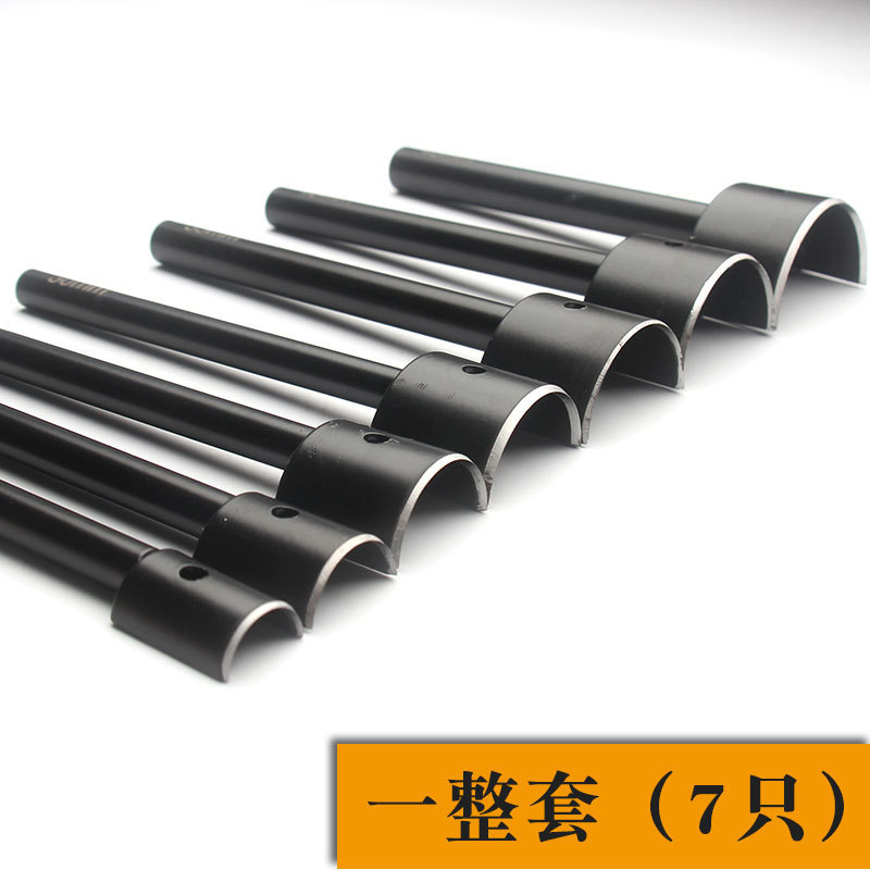 黒棒半円斬り1/2円角沖15-45mmバンドベルト沖diy手作り皮革工具c型半円沖|undefined