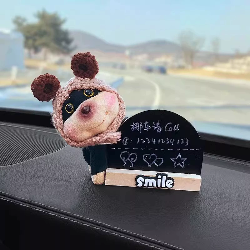 DIY Bee Dog Временный автомобильный парковочный номерной знак Автомобильный орнамент Кукла Кукла Подвижная автомобильная телефонная пластина Женская