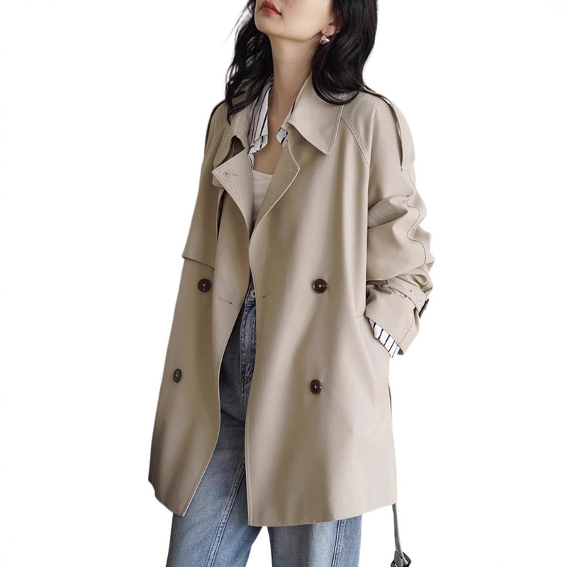 上新百搭2025新款高级感风衣女英伦小个子chic中长款外套休闲春秋|undefined
