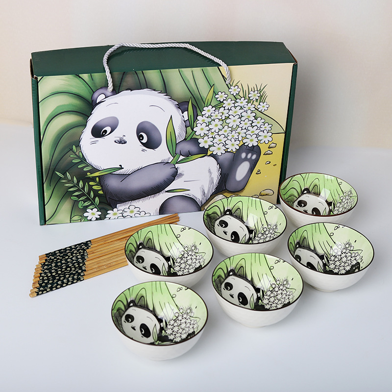 6 그릇과 6 젓가락 선물 상자