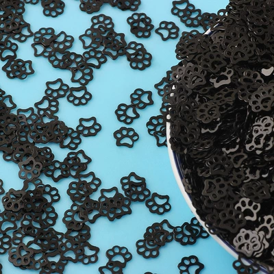 Dırnaq bəzəkləri — footprints cream transparent sequins bubble - black-sieve
