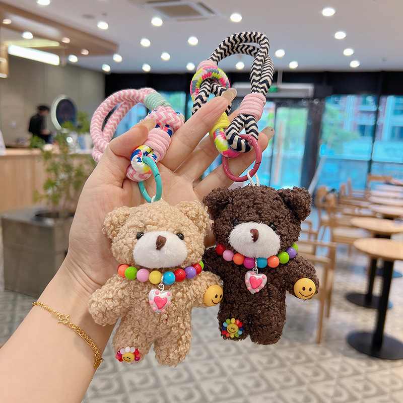 60g Weight Bag Pendant, Keychain Classification 1 Piece Quantity Daily, Street Occasion Plush Material Bear Pattern Unisex Gender Cartoon Style, Cute Style 1 Piece Cartoon Style Cute Bear Plush Unisex Bag Pendant Keychain 9