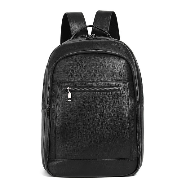 Ba lô da bò lớp đầu dung tích lớn nam da thật 29×20×41 cm — Màu đen