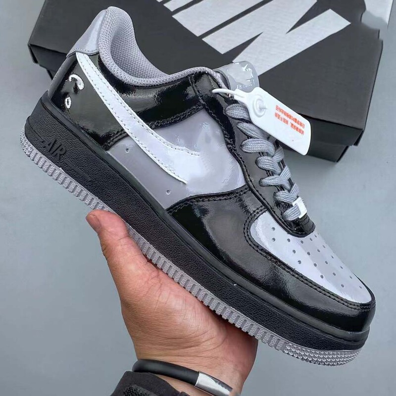 Cross-Border Air Force One Sneakers Cc X Af1 Collaboration Patent Leather Low-Top Versatile Height-Increasing Casual Shoes Unisex Sports Shoes Cross-Border Air Force One Sneakers Cc X Af1 Collaboration Patent Leather Low-Top Versatile Height-Increasing Casual Shoes Unisex Sports Shoes