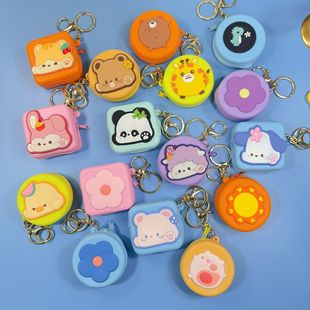 Cute macaron color silicone coin purse portable South Korea cartoon ins style coin storage bag earphone key case