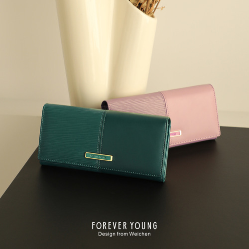 FOREVER YOUNG New Fashion Patchwork Women's Wallet Long Zipper Purse Large Capacity Handbag