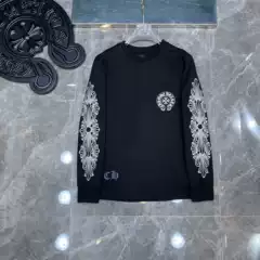 21SS Correct Edition S Autumn Dress Grand Attack Classic Cross Horseshoe Flower Arm Long Sleeve T-Shirt