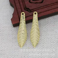 DIY ювелирные изделия из чистой меди 24K медь, пересекающая настоящий золотой цвет, сохраняющий 22*6 мм медный лист планшета лист кулон ювелирные изделия B2103