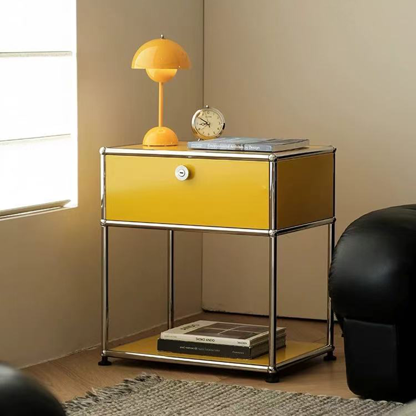 Second-Hand Usmins Stainless Steel Bedside Table Bauhaus Bedroom Storage Cabinet Module Combination Sofa Side Storage Cabinet