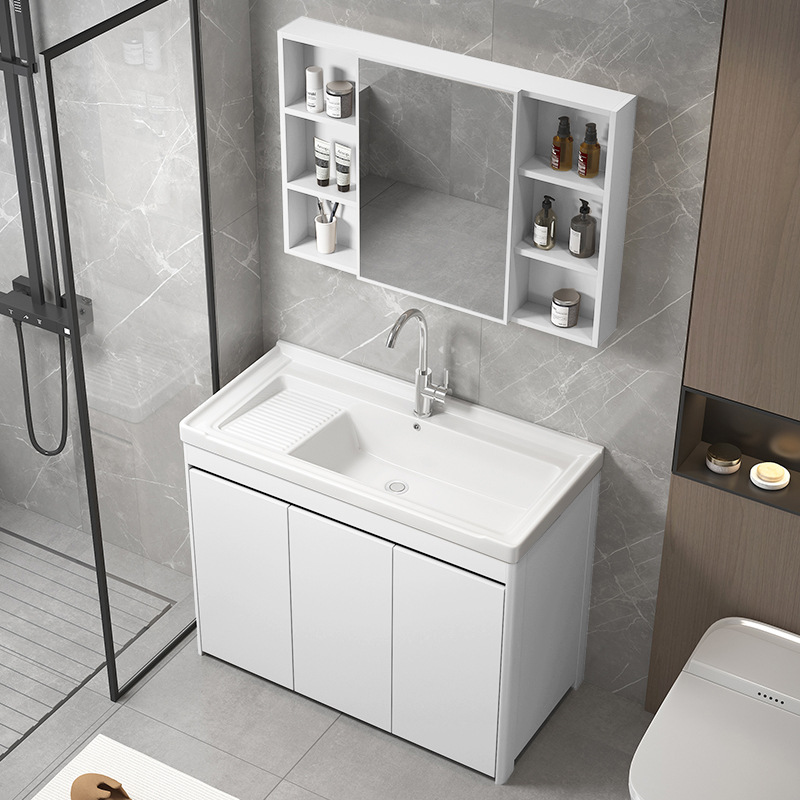 armario de lavandería de panal de aluminio grueso armario de piso al aire libre lavabo de mano integral lavabo balcón lavabo de cerámica lavabo