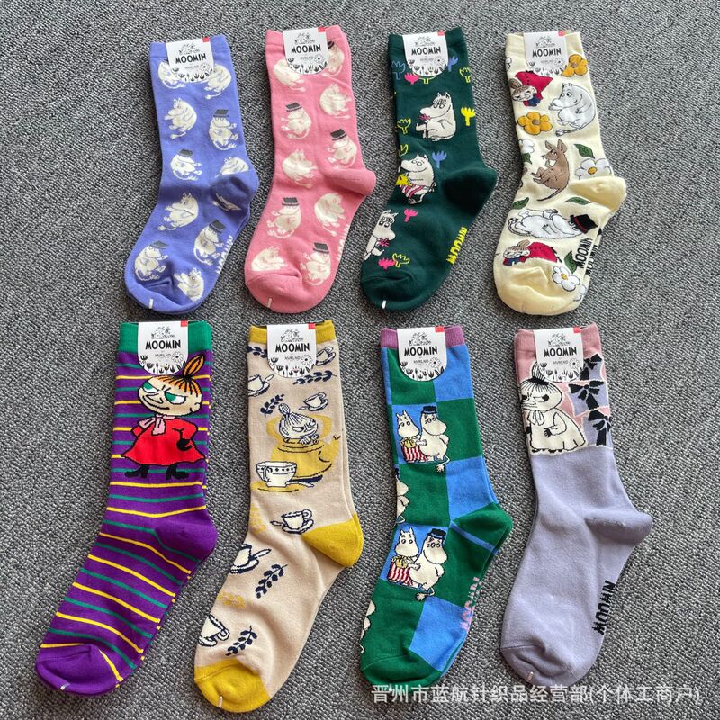 Women's Socks Moomin New Style Mid-Calf Socks Cartoon Trendy Socks Versatile Socks Cotton Socks Women's Socks Moomin New Style Mid-Calf Socks Cartoon Trendy Socks Versatile Socks Cotton Socks