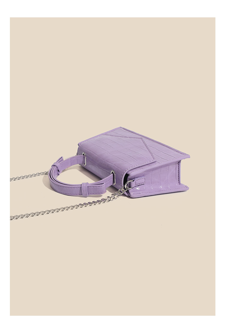Cross-border summer new bag crocodile pattern purple animal pattern mini city casual portable Messenger bag_voghion.com