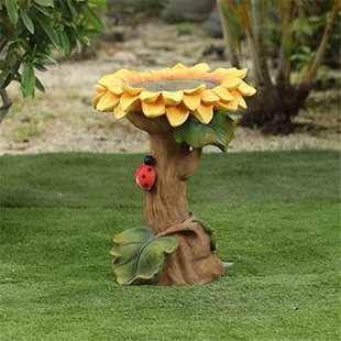 Resin gardening ornaments bird drinker sunflower crafts ornaments sunflower outdoor small garden