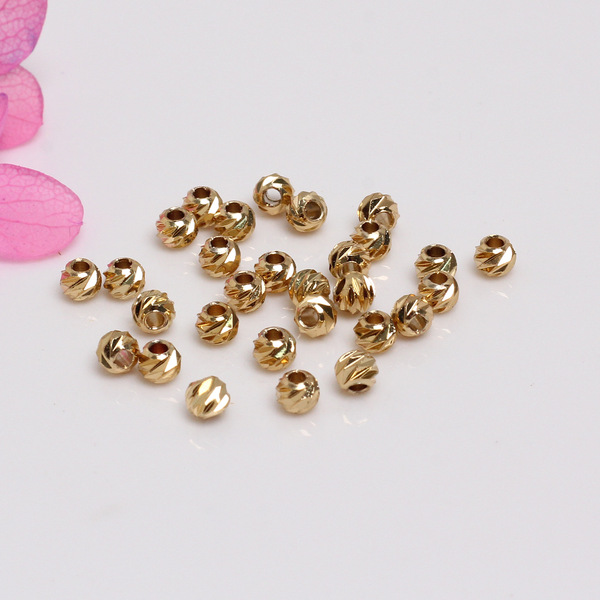 Factory direct copper beads plated with color retaining gold cut beads diy cut-angle beads accessories cut flower beads positioning beads