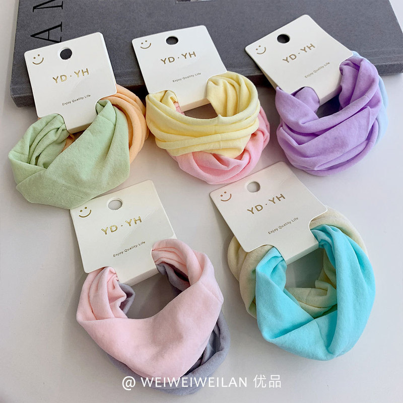 Super Soft Cream Ice Cream Color Widened Towel Ring Girl's High Stretch Seamless Hair Rope Hair Rope suit
