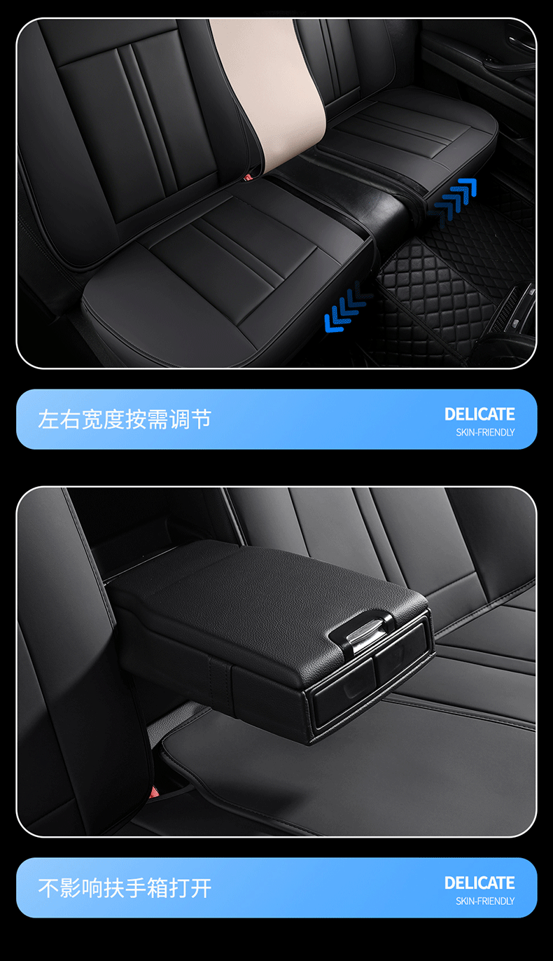 New car seat cushions made of Nappa leather, 8-piece full car seat cover set, universal for all seasons, full-cover leather seat covers