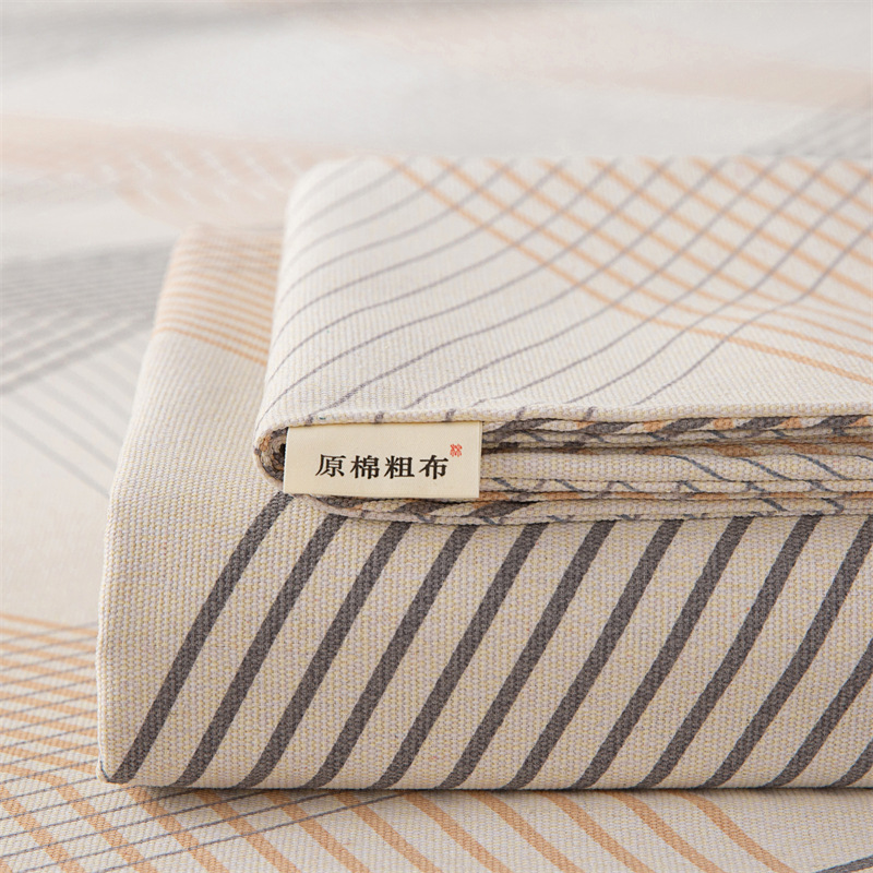 Sábanas de tela gruesa vieja de algodón puro pieza individual 100 algodón individual dormitorio doble cama gruesa funda de almohada de tres piezas 2024 invierno