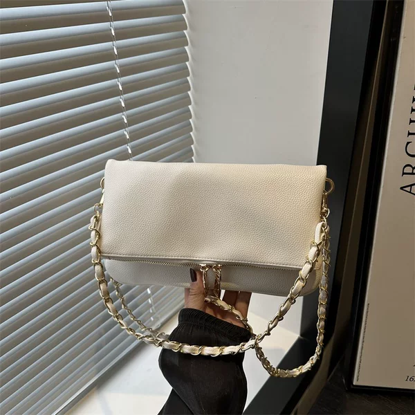 Cross-Border Hot-Selling 2026 Lychee Pattern Chain Shoulder Bag for Women, Fashionable and High-End Small Square Bag, Single Shoulder Crossbody Bag