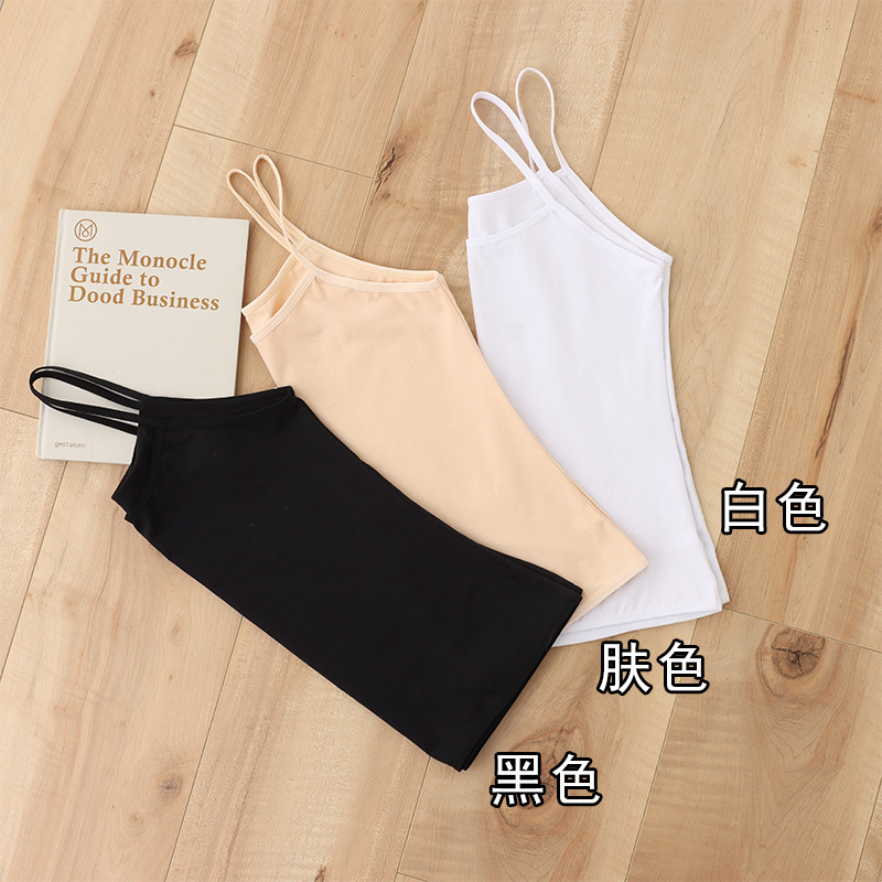 작은 Camisole 여름 섹시 코튼 라운드 넥 Bottoming 외부 착용 내부 슬리밍 올 매치 블랙 화이트 카미솔 탑