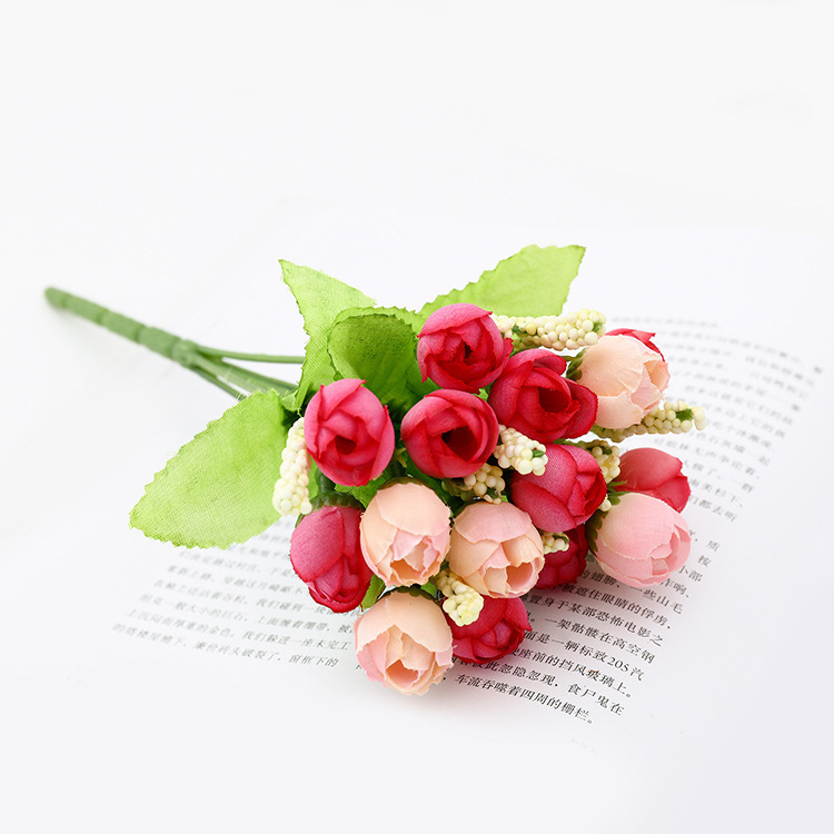 모조 꽃, 가짜 꽃, 장미 봉오리, 가정 장식, 실크 꽃다발, 결혼식 준비, 가정 꽃꽂이, 꽃꽂이