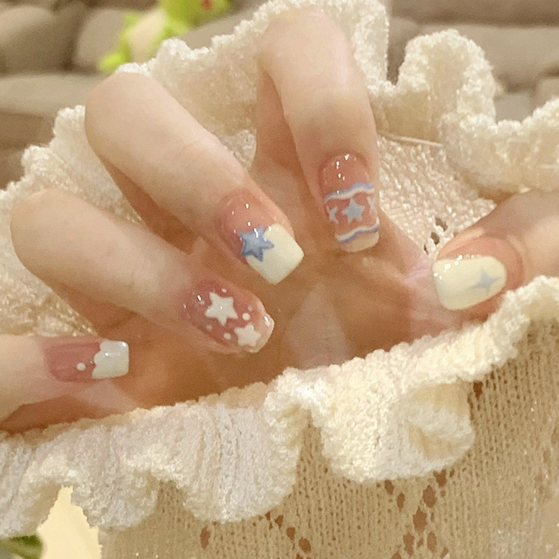 Tiktok Hot-Selling Wearable Nails, Pure Handmade Short Nail Art, Cat-Eye Wearable Fake Nails, Wholesale Nail Stickers