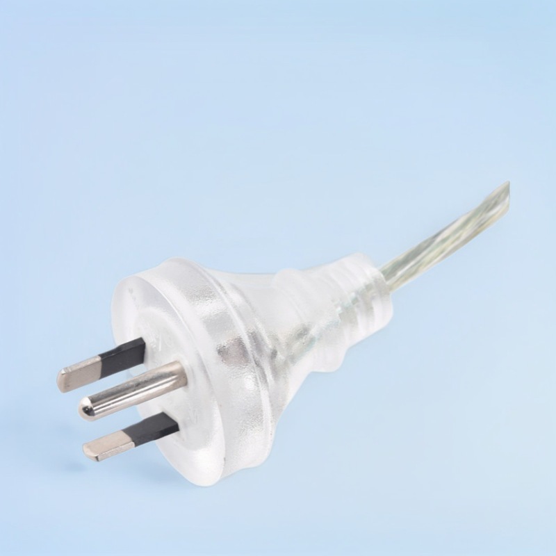 澳规三插电源线适配器插头充电透明电源线 澳规三插裸尾