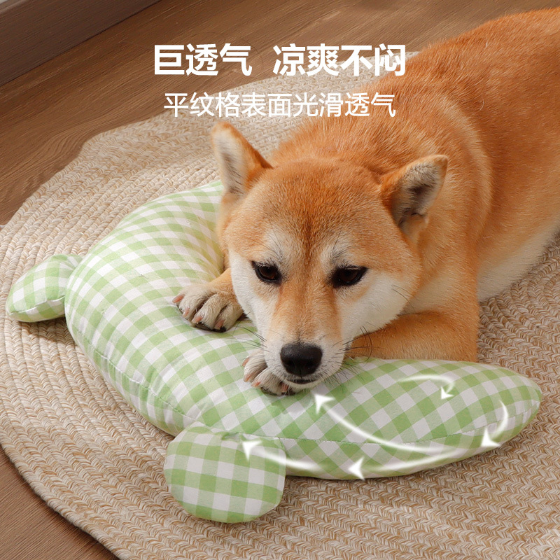 Almohada para mascotas transpirable de verano lindo oso dopamina celosía para dormir gato pequeño perro mentón almohada suministros para gatos