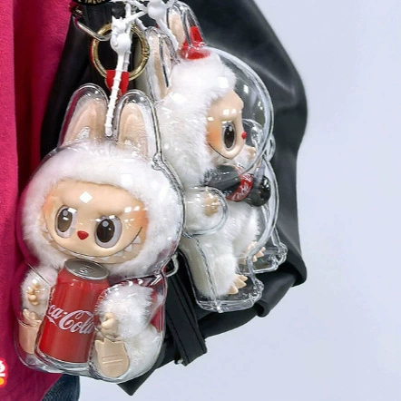Трансграничная популярная labubu cola Happy factor labubu, прозрачный ящик для хранения, защитный чехол, плачущий детский чехол, пылезащитный чехол