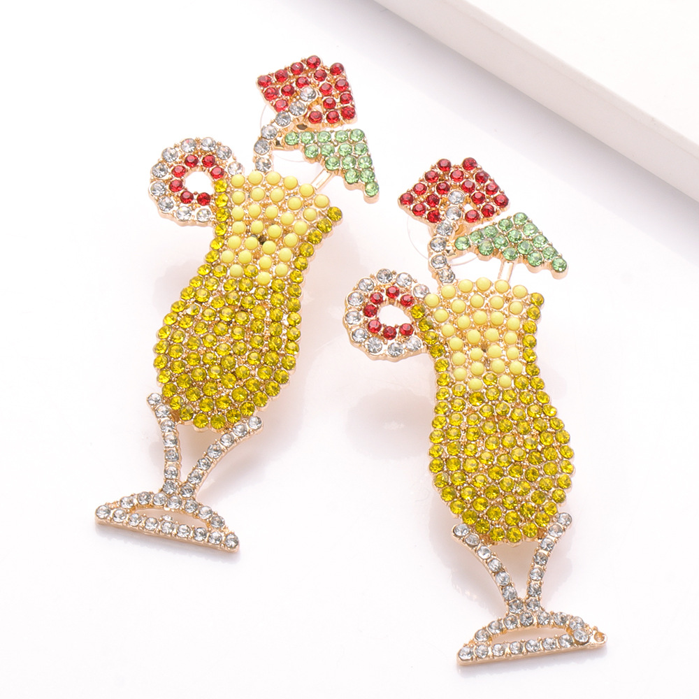Fashion Alloy Diamond-studded Earrings Wholesale display picture 5