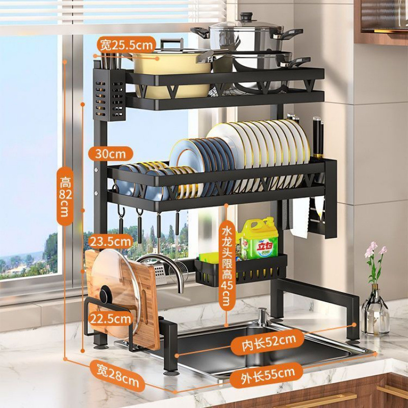 キッチン収納キッチンシンク排水ラック収納ラック家庭用プレート収納ラック多機能シンク食器棚ボウル|undefined