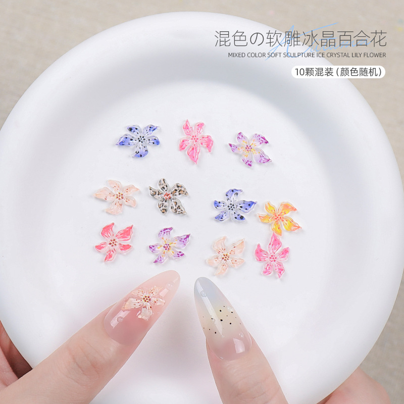 Nuevo lirio de cristal de hielo suave tallado joyas de manicuras de gel lirio taladro de manicuras tridimensional 2026 joyas de manicuras image 6