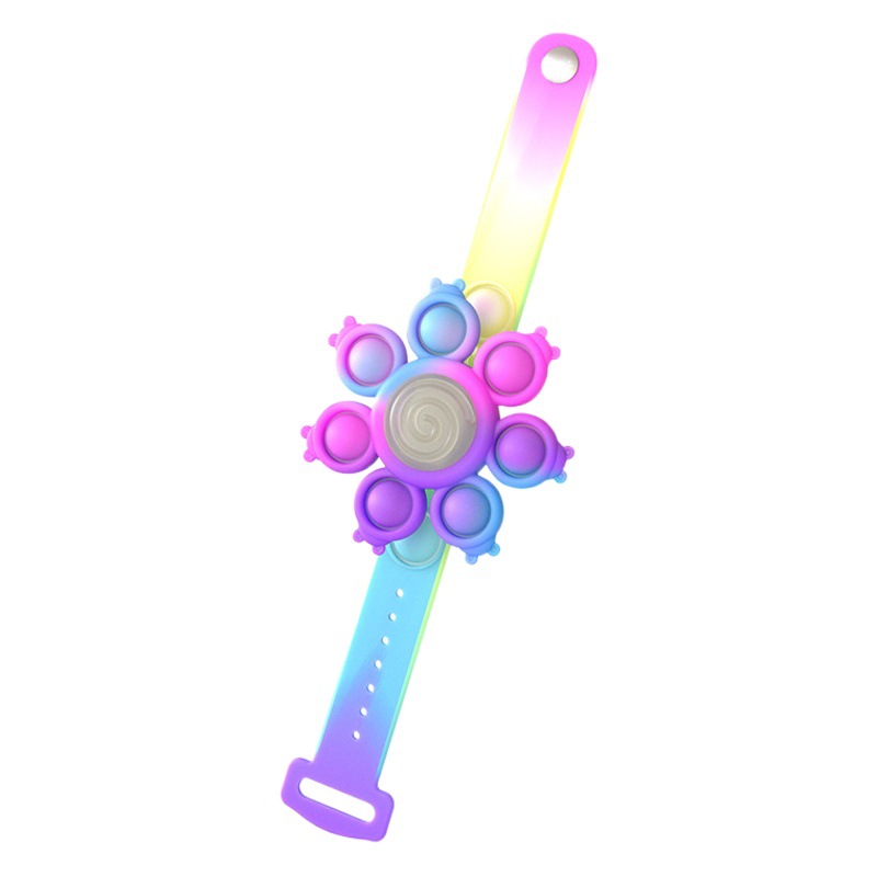 Hot selling children's luminous bracelet flash rotating gyro toy wholesale stall decompression kindergarten small gift
