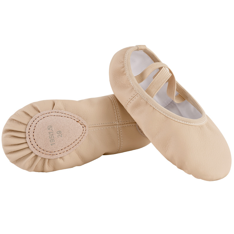 Zapatos de baile de las mujeres de cuero de la PU de fondo suave niños adultos color carne chica Ballet hombres zapatos de práctica de baile profesional