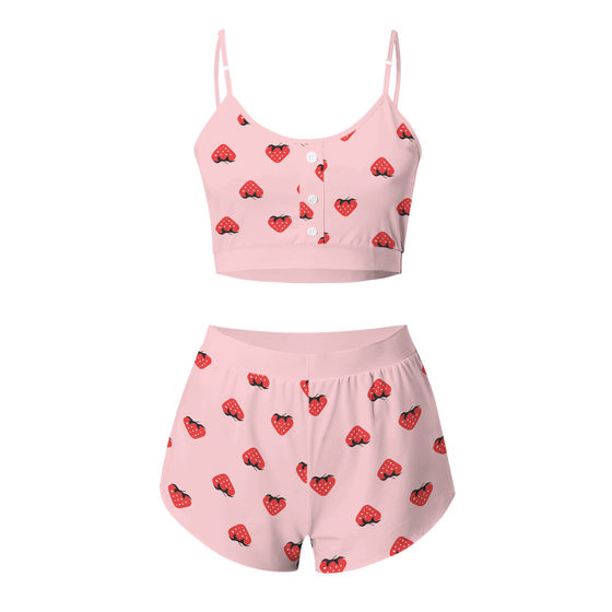 Cross-border foreign trade home clothing supply plus size fashion printing sling pajamas tight thin home clothing factory wholesale