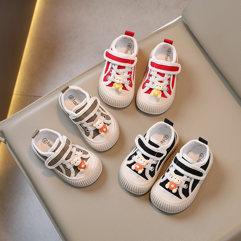 Barncanvas 2023 Vår och höst Pojkar Casual Shell Head Girls Cookie Mjuk sula Babyskor_voghion.com