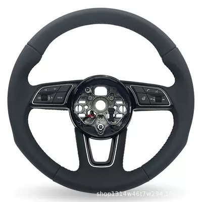 Flat-Bottomed Sports Steering Wheel Suitable Steering wheel - black-2