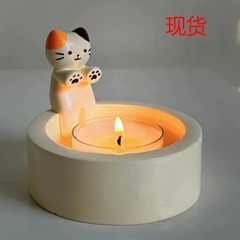 Carton kitten candle holder漫画の子猫のろうそくの棚のバレンタインデーの子猫は装飾を暖めます。