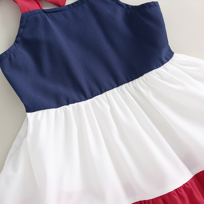 Regular Fit Fit Type Color Block Pattern Summer Season Cute Color Block Cotton Girls Dresses