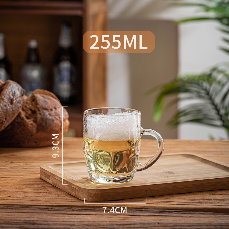玻璃杯大号加厚带把扎啤酒杯无盖茶楼棋牌室ktv酒吧礼品印字logo|undefined