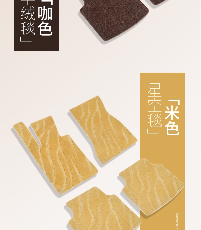 Suitable for car upper layer starry sky carpet floor mats, driver's seat replacement carpet, waterproof and wear-resistant, for rear, driver's and passenger's seats, and the entire vehicle