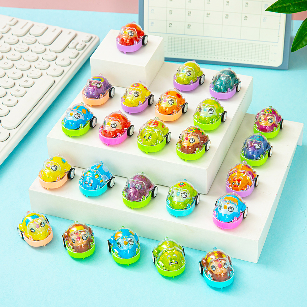 Double-Layer Colorful Dinosaur Pull-Back Car Personal Interactive Toy Kindergarten One or Two Yuan Small Gift Student Gift Wholesale