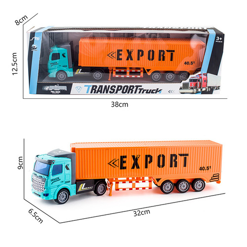 Cross-border semi-trailer heavy-duty large truck engineering dump truck transport container truck tank truck boy model pull-back truck